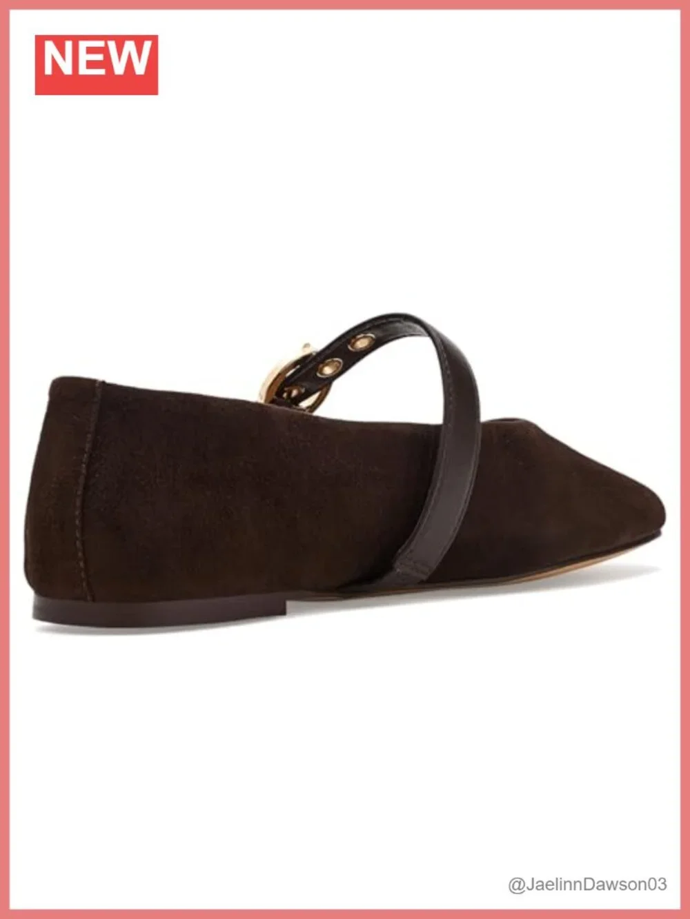 Suede Ballet Flats for Women, Round Toe Slip-On Shoes with Buckle